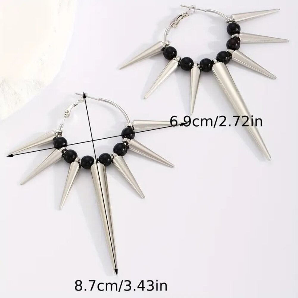 Spike Earrings Goth Emo Scene Retro Unisex Unique Rave Stylish Edgy Tribal Bold - Picture 4 of 6